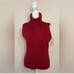 Ralph Lauren Vintage Knits turtleneck Tank Top Sleeveless Sweater Red SZ Large.