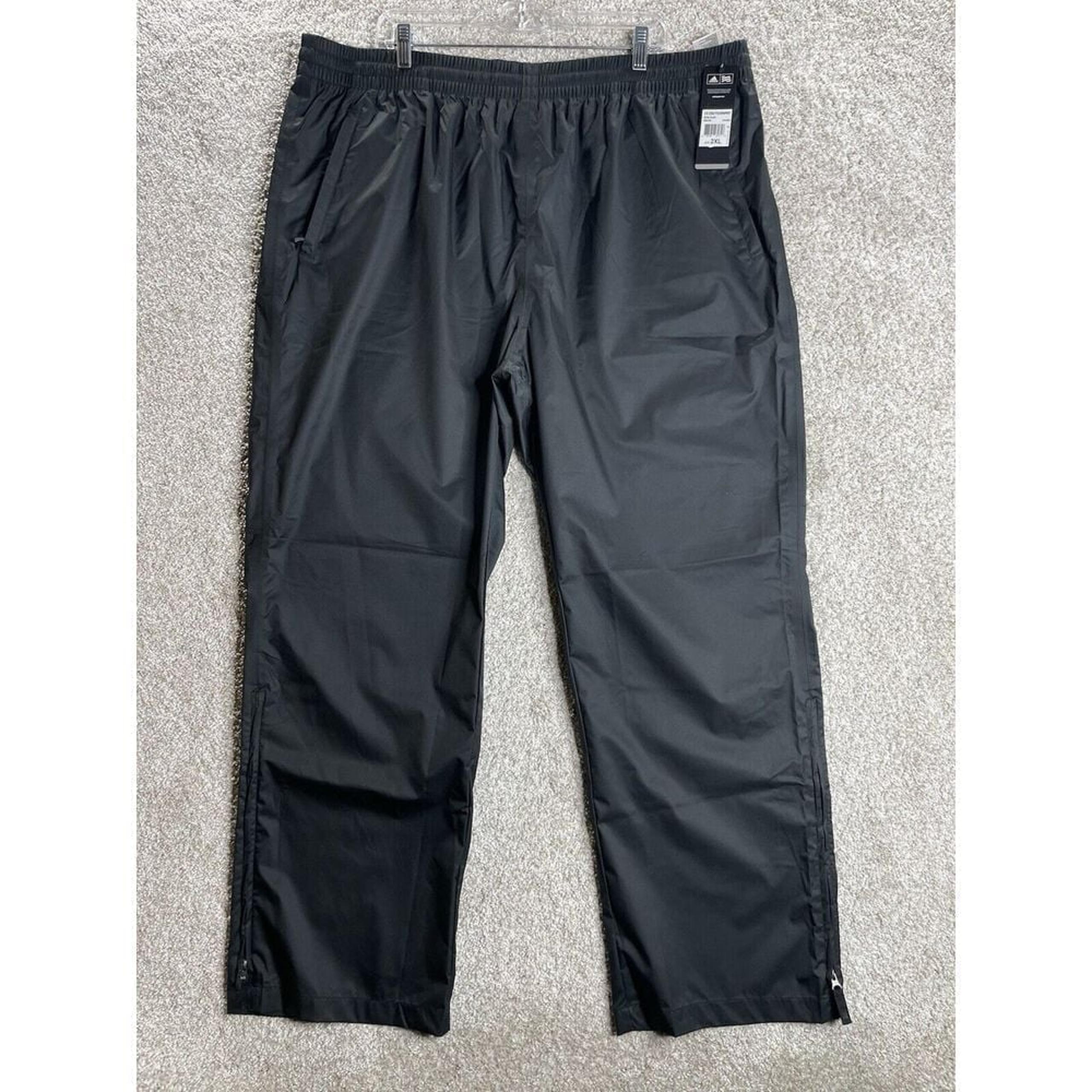 Adidas Climaproof Packable Rain Pants Mens 2XL Black Pull On Wind Golf
