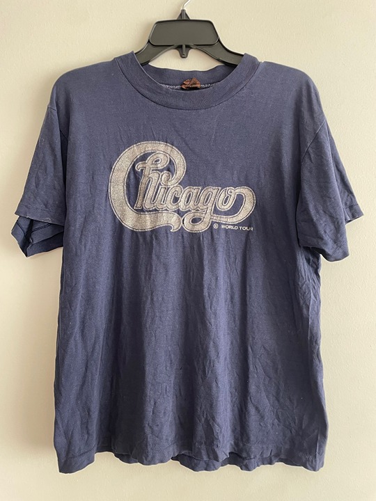 Retro vintage Chicago world tour shirt silver sparkle size S