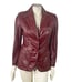 Vintage 70s Etienne Aigner Burgundy Wine Red Leather Blazer Jacket Size 10 Retro