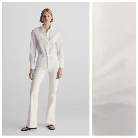 NWT. Massimo Dutti White High -Waist Skinny Flare Fit Jeans. Size 2.