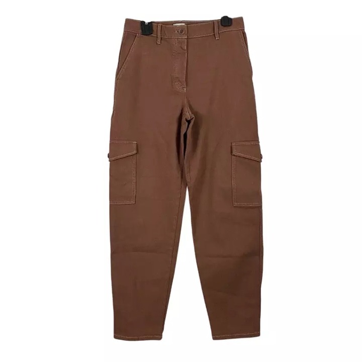 Aritzia Wilfred Free Modern Utility Pants Burnt Orange Brown Casual Pants Size 8
