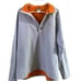 NWOT The North Face Tekware Orange Interior Grid ¼-Zip Light Grey Pullover Sweat