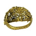 VTG Brass Tone Flower Butterfly Statement Bracelet 6.5 Wide Clamper Rhinestones