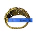 VTG Brass Tone Flower Butterfly Statement Bracelet 6.5 Wide Clamper Rhinestones
