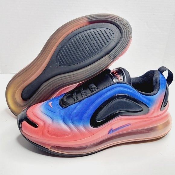 Nike Air Max 720 GS Black Racer Blue Crimson Red Shoes AQ3196-013 Kids Size 4Y