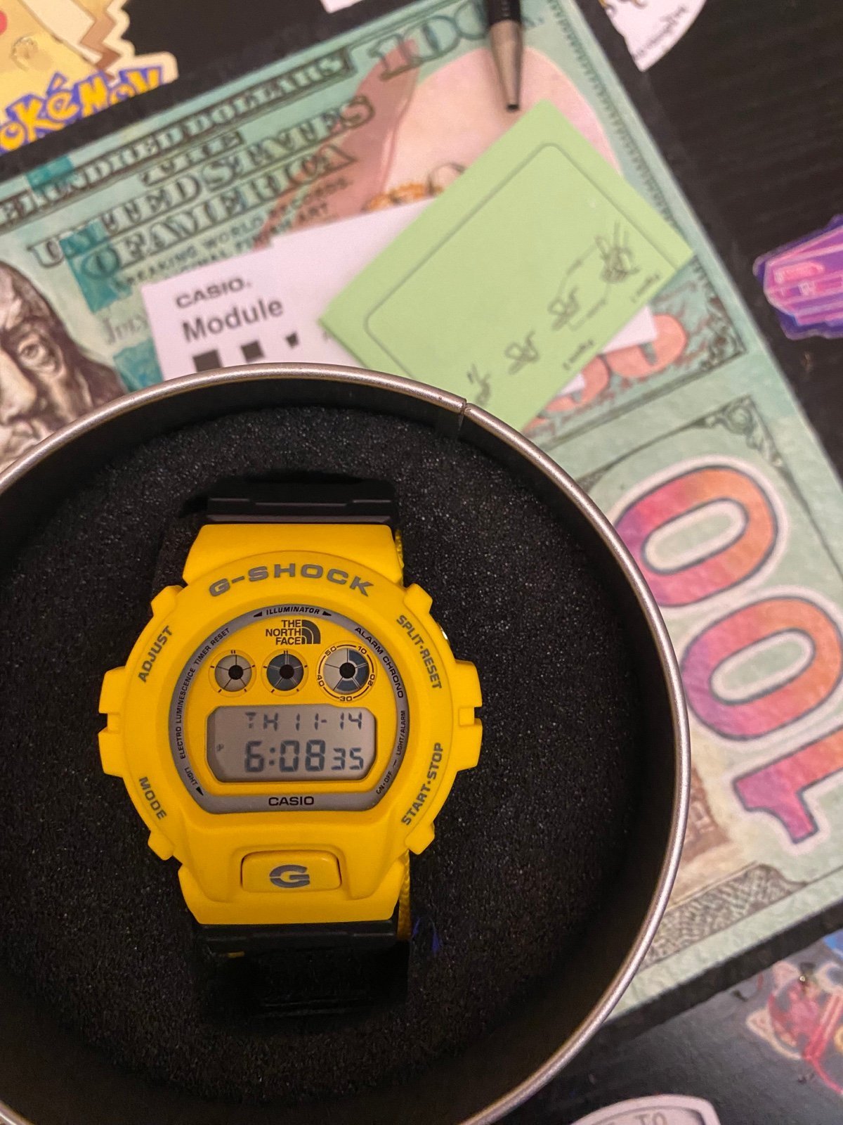 The north face supreme g-shock yellow