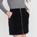 Marine Layer Velvet Zip Front Mallory Mini Skirt - Black - 4