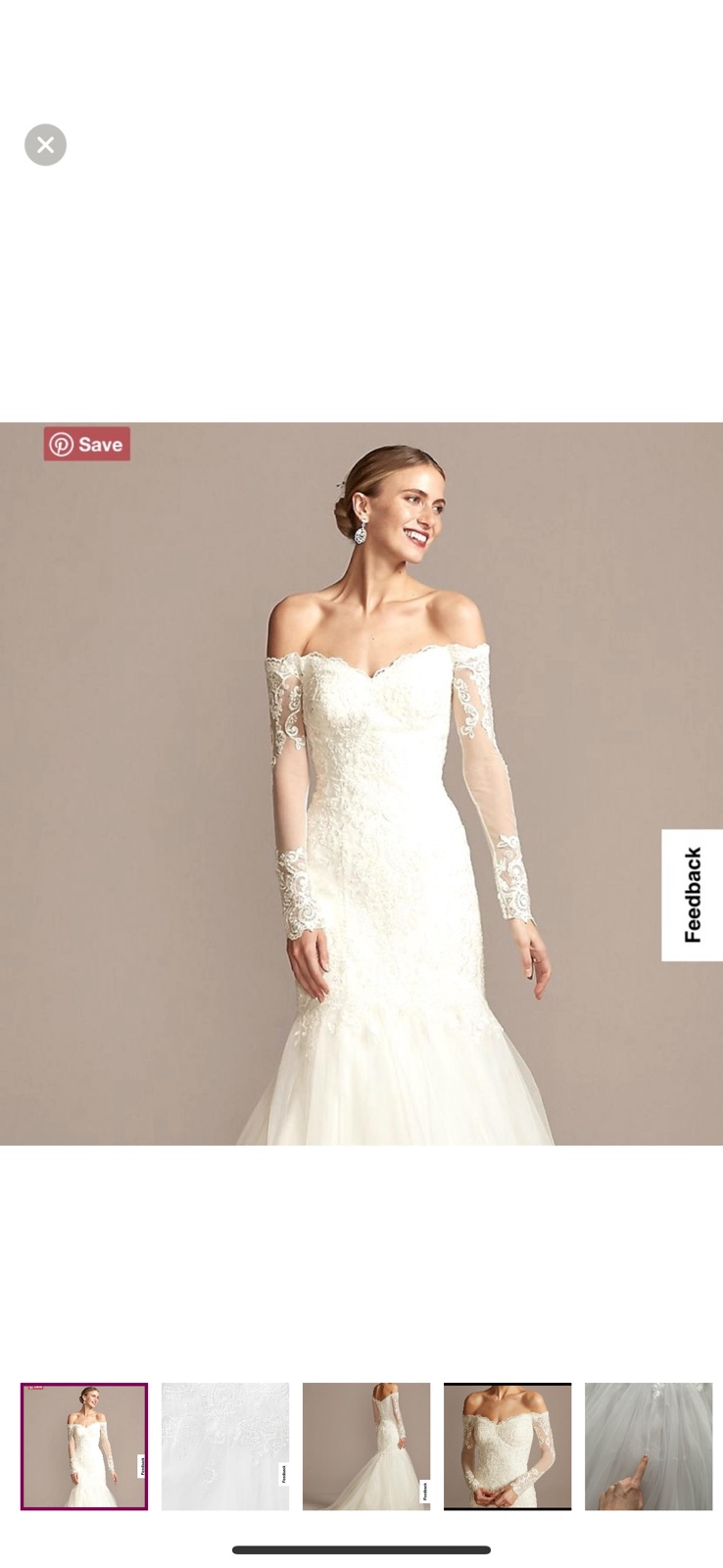 Davids Bridal long sleeve wedding dress size 6 (read description)