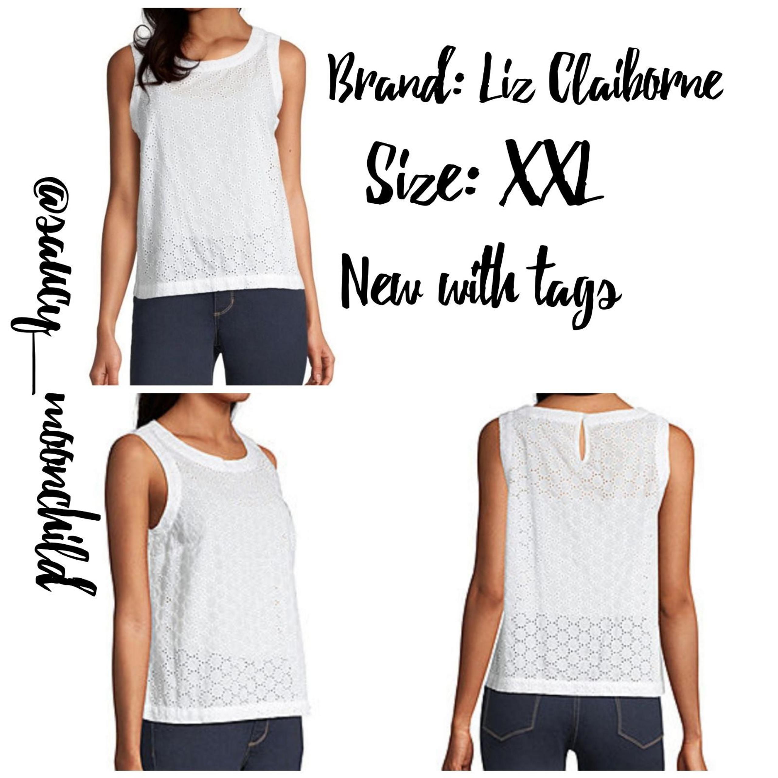 New white eyelet shift tank top XXL