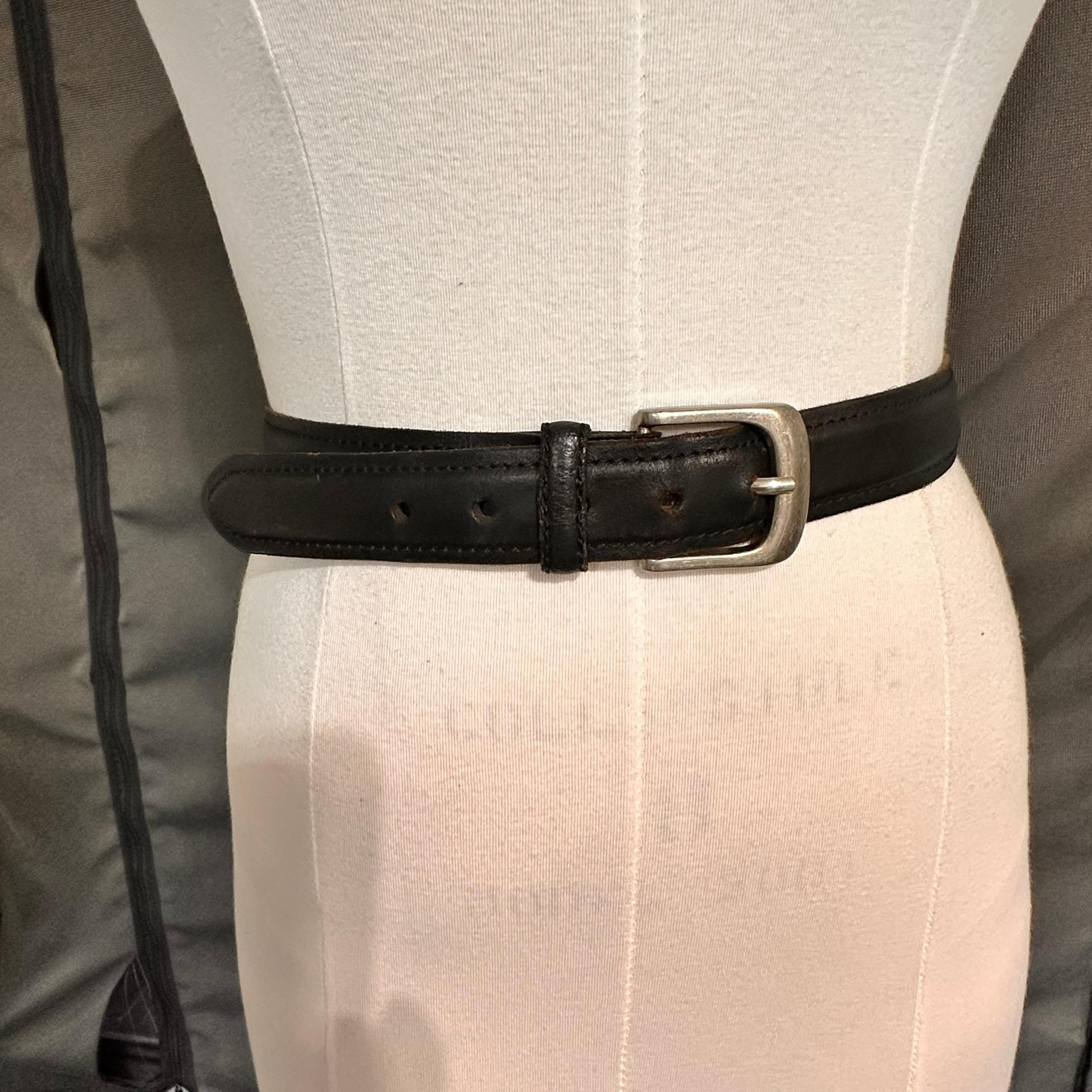 Dickies Leather Men's Belt Size 34-38 Black Heavy Duty Stitched Western Buckle