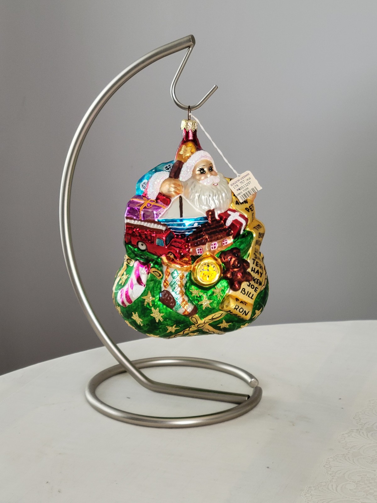 Jumbo 8 Vintage 1997 CHRISTOPHER RADKO ENOUGH FOR ALL santa CHRISTMAS ORNAMENT.
