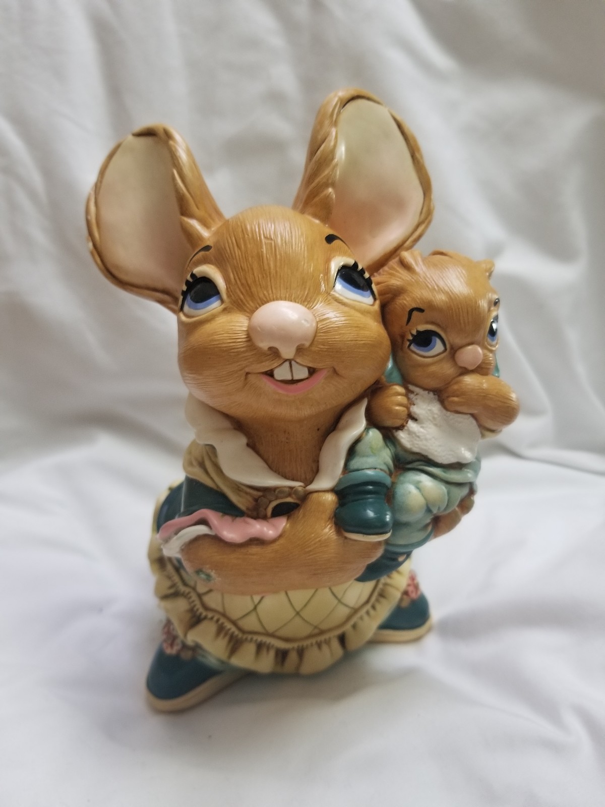 Vintage Pendelphin Handmade Stonecraft Rabbit Figure Mother and Baby Large