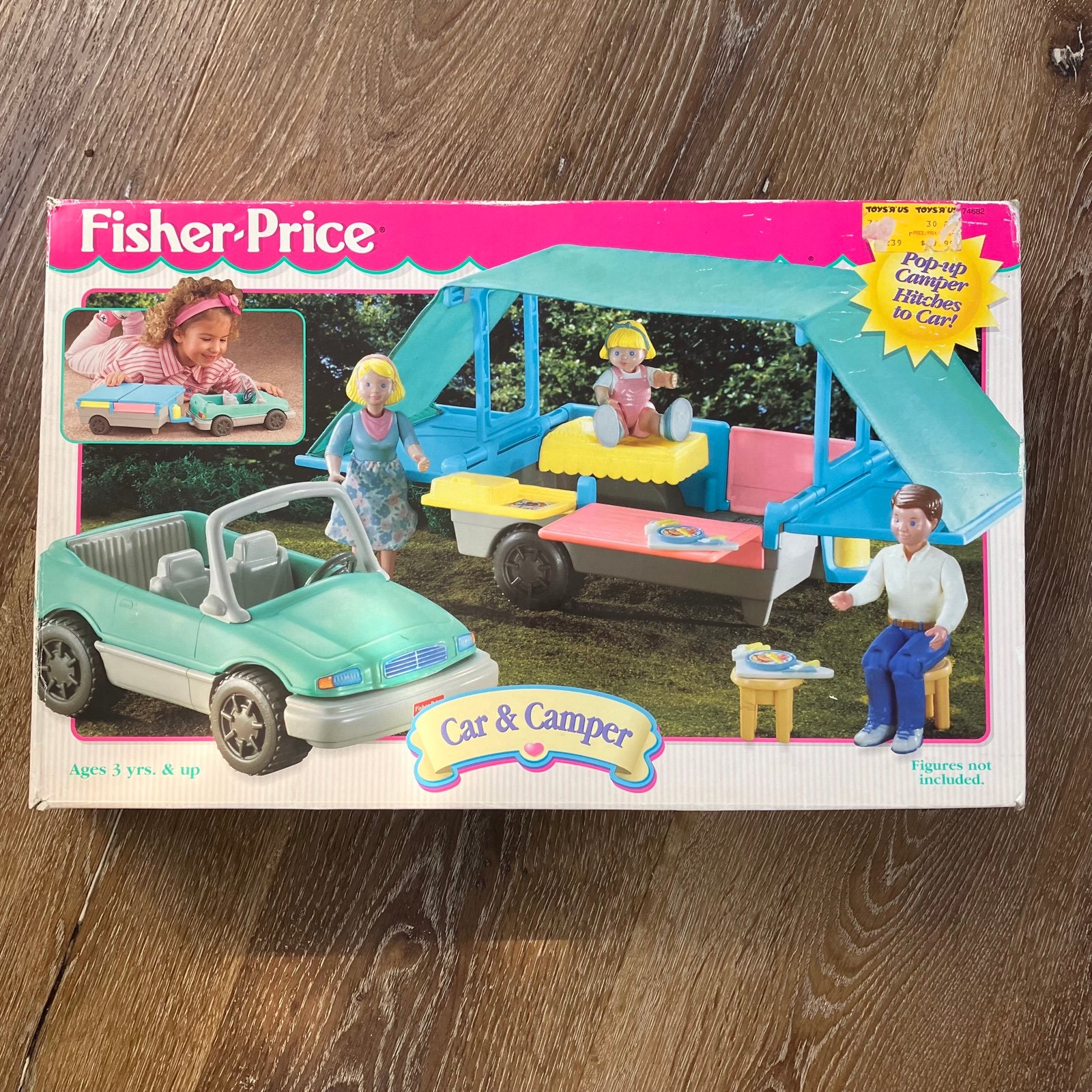 Vintage 1997 Fisher Price Pop Up Camping Trailer Car