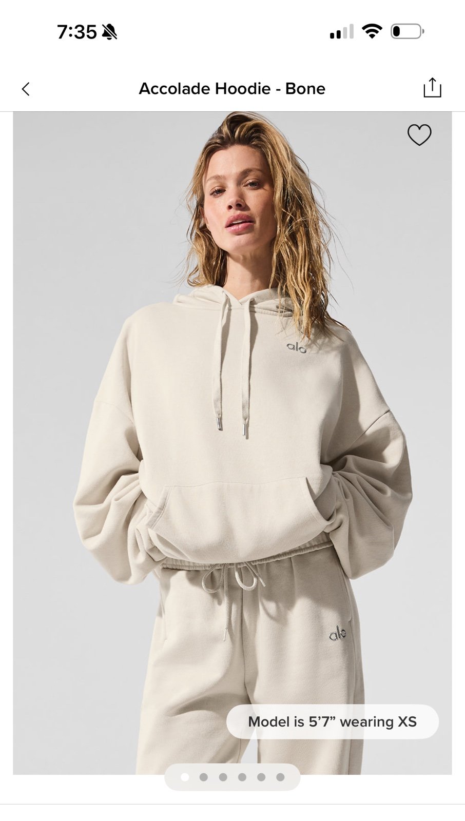 Alo yoga set hoodie size XXS sweatpants size small