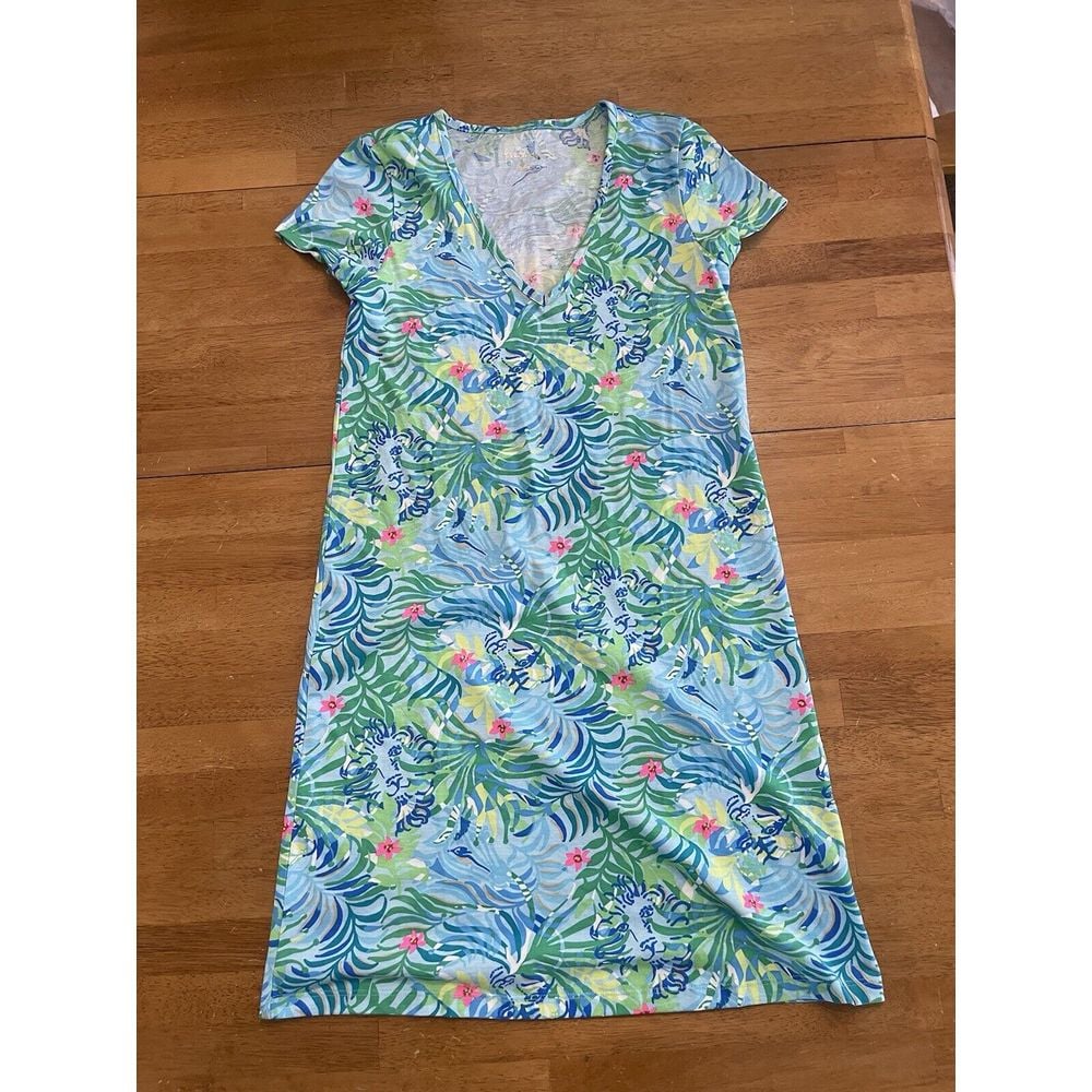 Lilly Pulitzer Etta V-Neck Dress Multi Via Parigi XXS