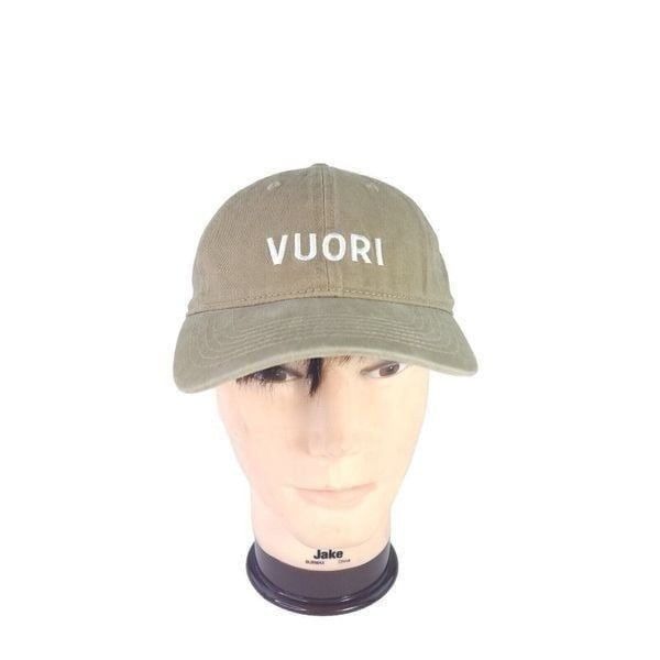 Vuori Spell Out Dad Hat Trucker Canvas Adjustable Baseball Cap Khaki