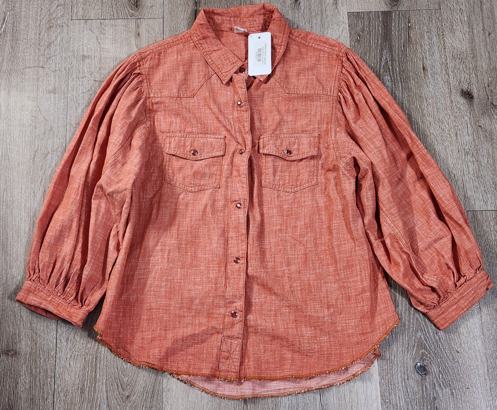 NWT IVY jane Denim Snap Shirt size S