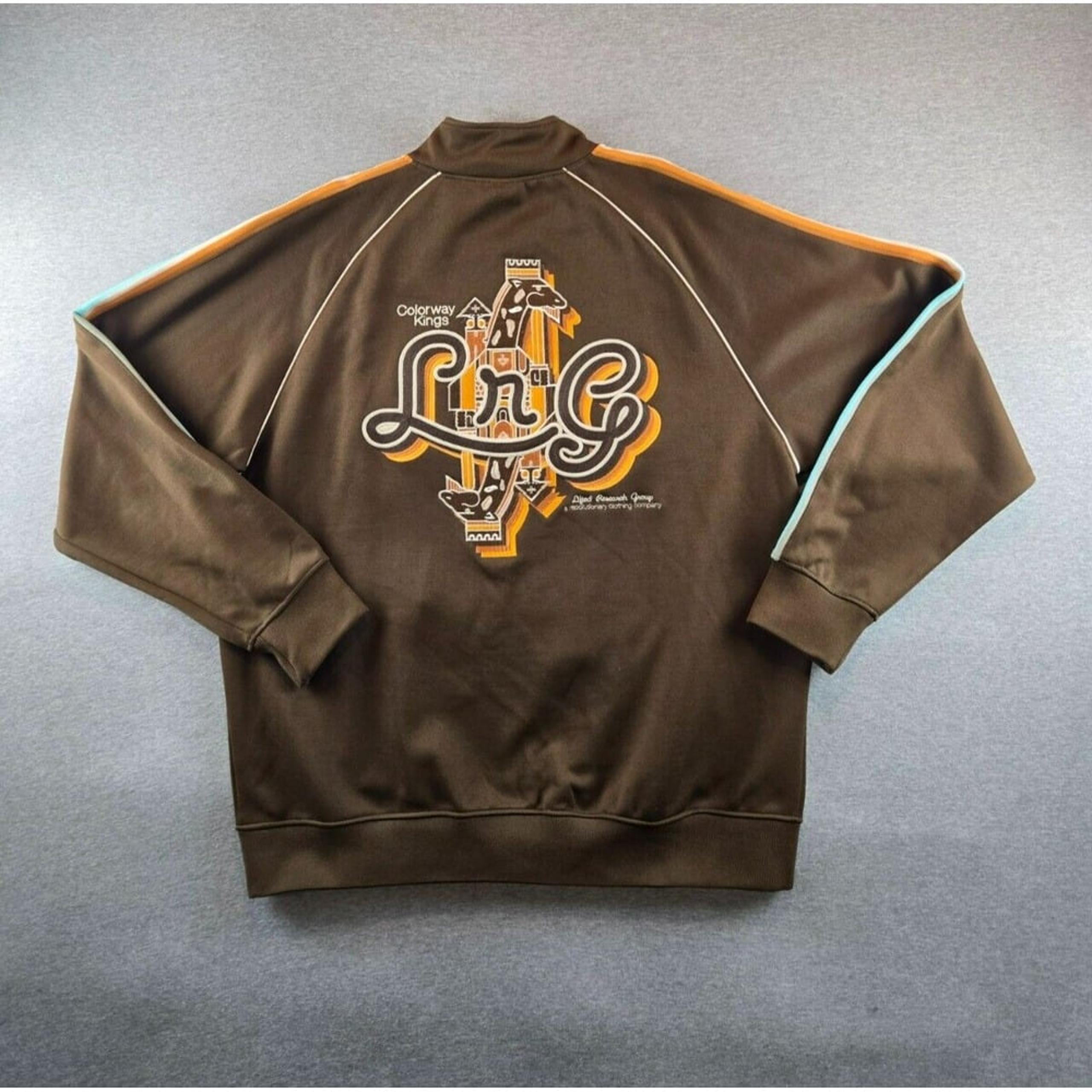 Y2K Lifted Research Group Men Track Jacket Brown Size3XL Roots Hip Hop 2005 - LRG