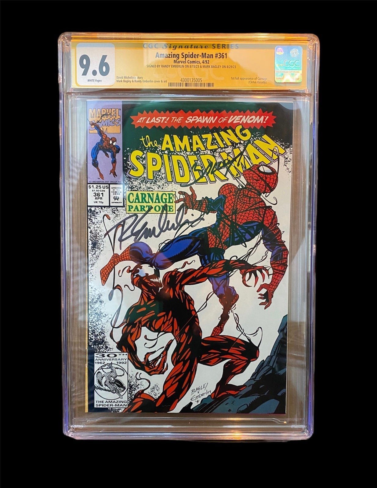Marvel Comics Amazing Spiderman #361 cgc 9.6 double signature. First Carnage!
