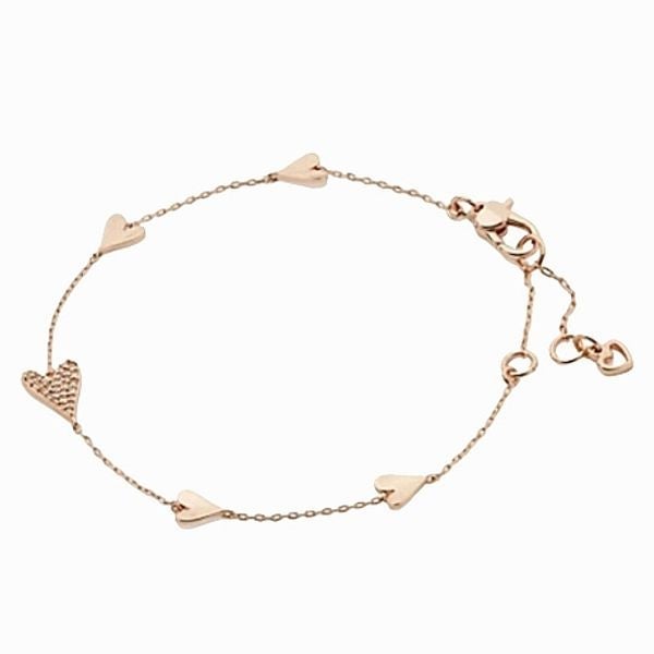 ️NWT Kate Spade New York Sweetheart Clear & Rose Gold Heart String Bracelet