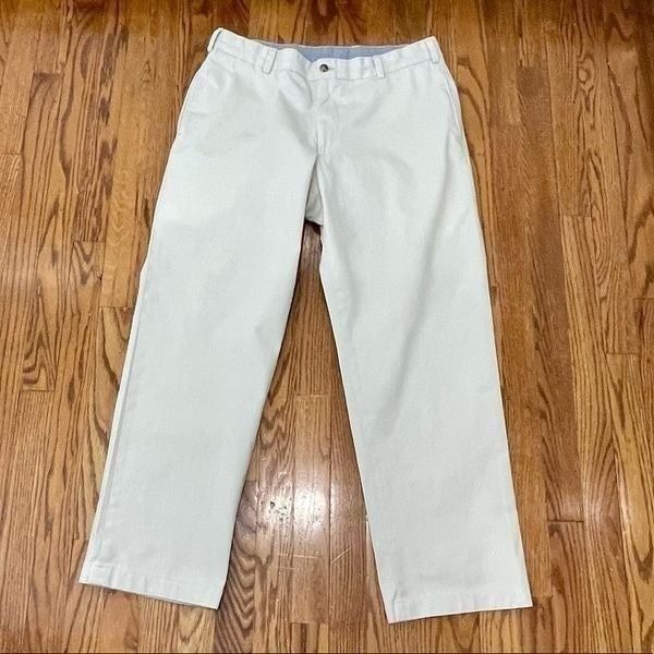 Franks Pants Light Tan (Beige) Flat Front Chino Pants. Size 36.