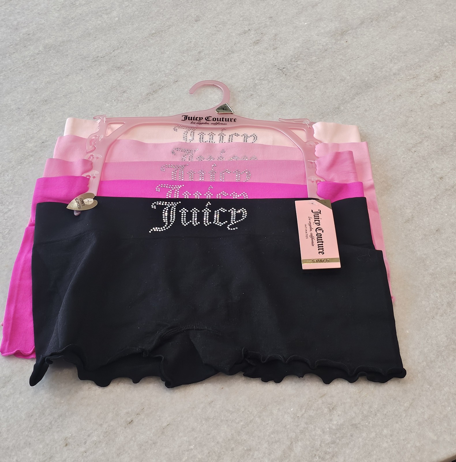 juicy couture underwear size L style JC1592 5 pack boyshort NEW