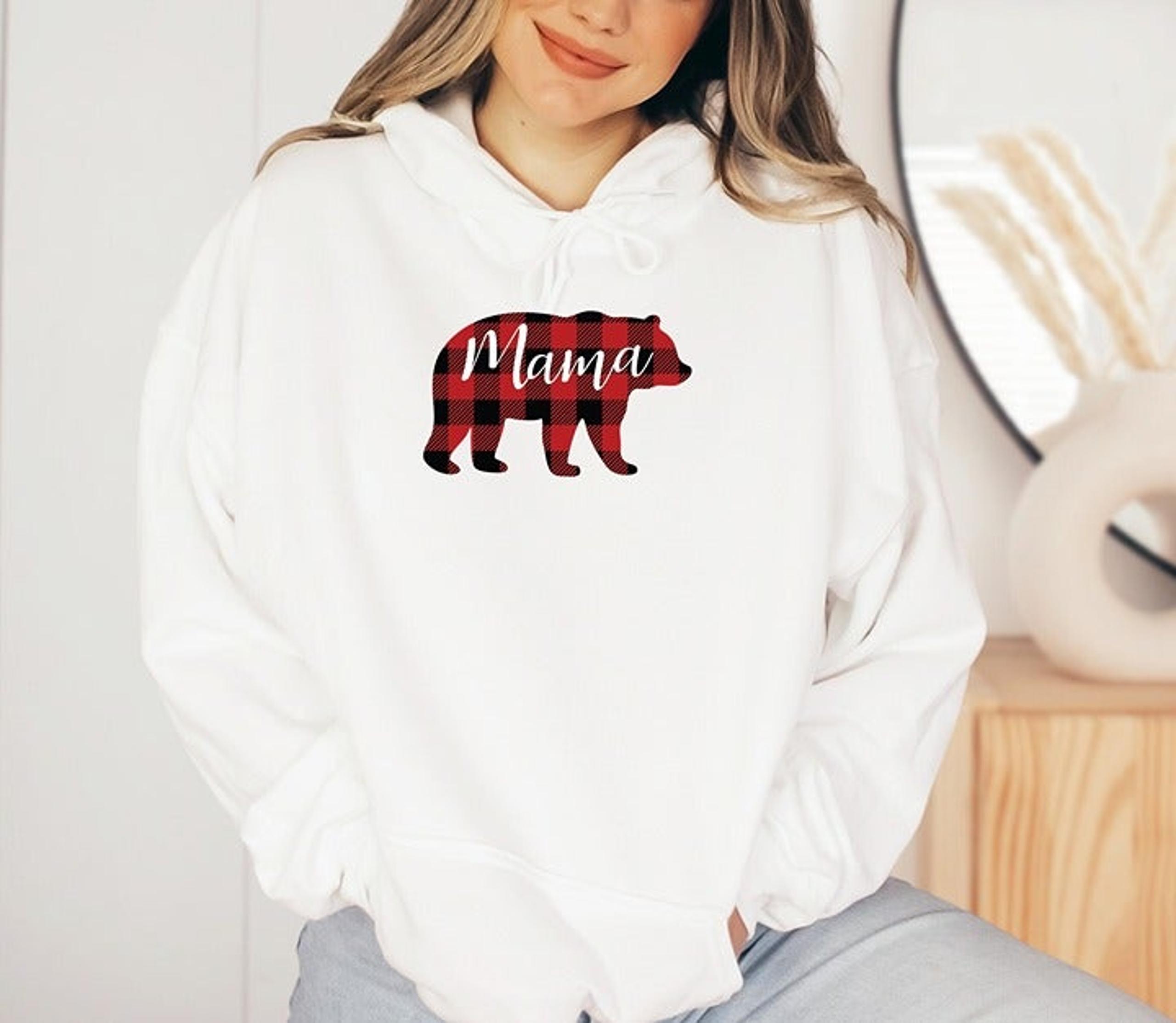 Checkered Mama Bear Hoodie