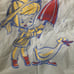Large Vintage 1950s vinyl wet bathsuit / clothing / towel pool / beach bag sack