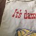 Large Vintage 1950s vinyl wet bathsuit / clothing / towel pool / beach bag sack