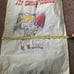 Large Vintage 1950s vinyl wet bathsuit / clothing / towel pool / beach bag sack