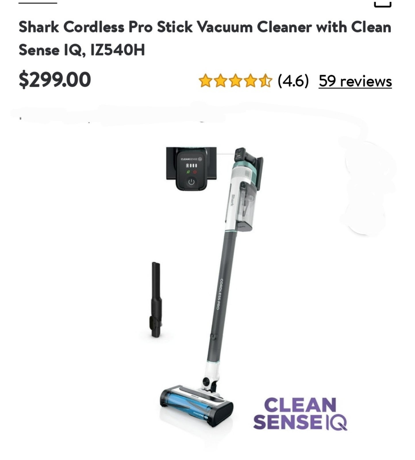 Shark cordless pro stick vacuum with IQ sense