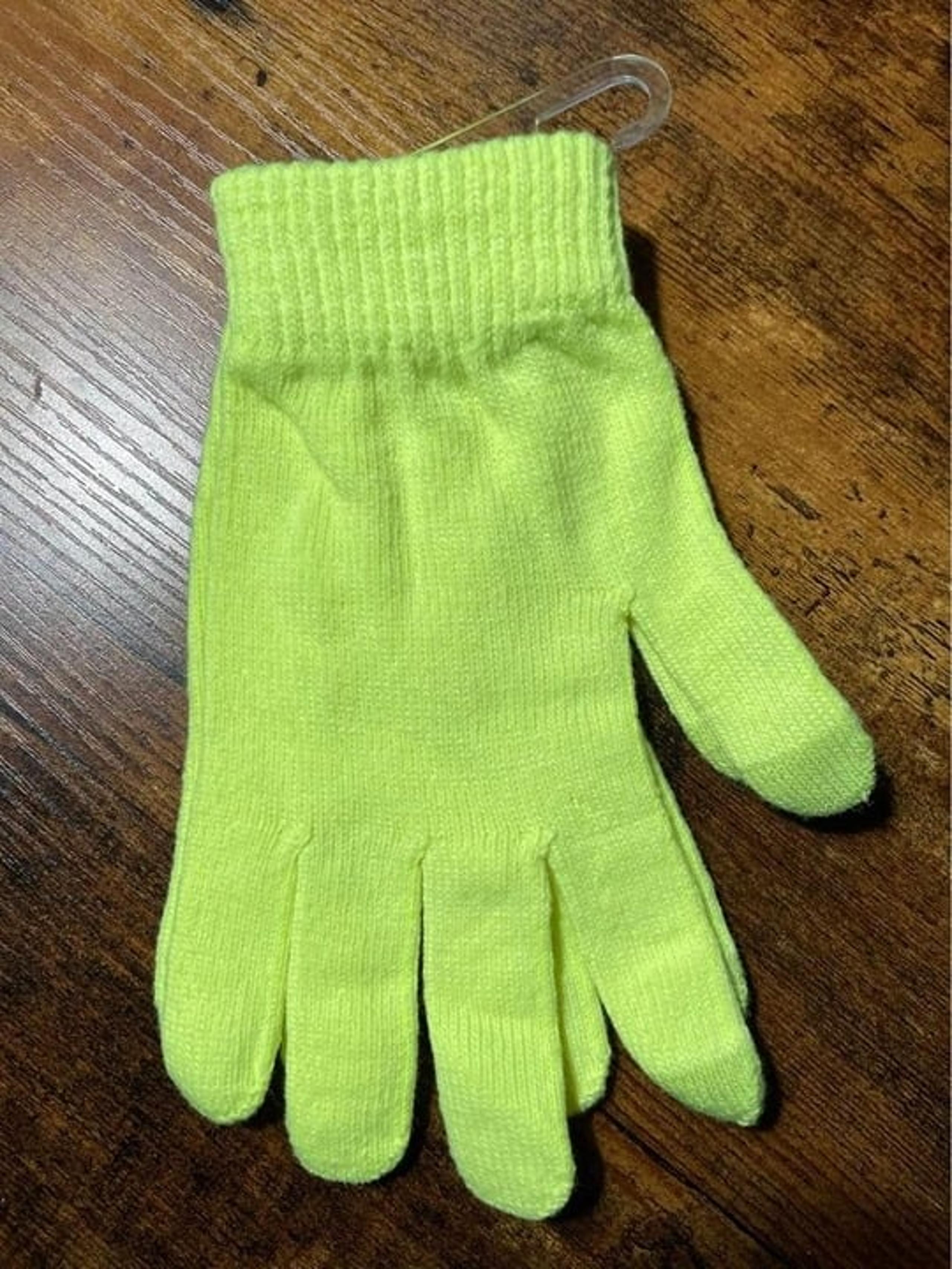 (2 Pair) Wild Fable, Neon Yellow-OSFM Gloves-Touch Screen Compatible.