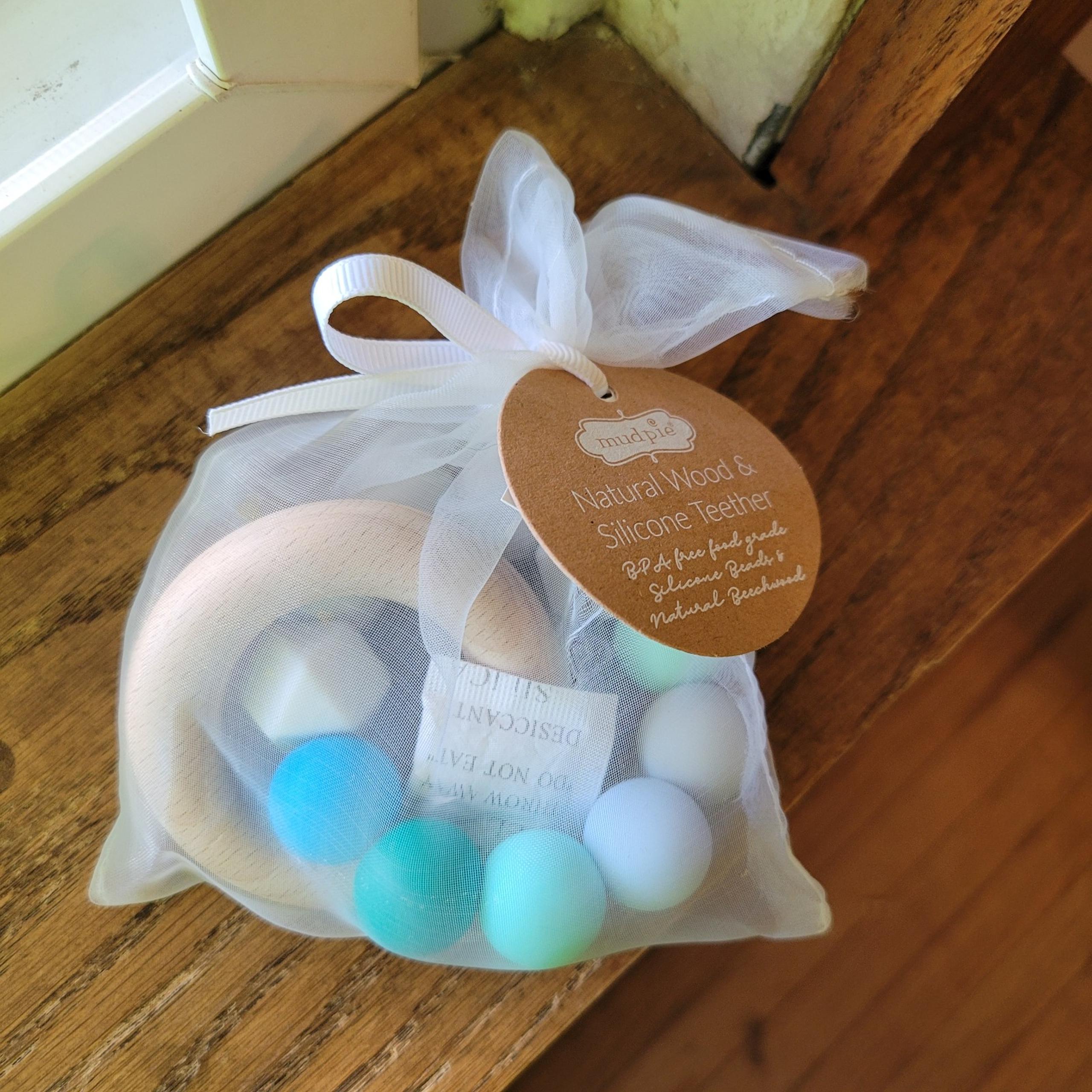 Natural Wood and Silicone Teether - Mud Pie