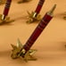 Burgundy/Gold Glass Candle Stick Ornaments (Italy) Clip On Ornament LOT of 20