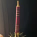 Burgundy/Gold Glass Candle Stick Ornaments (Italy) Clip On Ornament LOT of 20