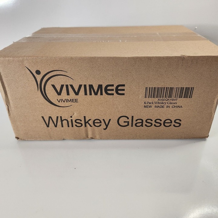 (6) Twist/Starburst Whiskey Glasses - Elegant Lead Free Crystal Glasses Vivimee