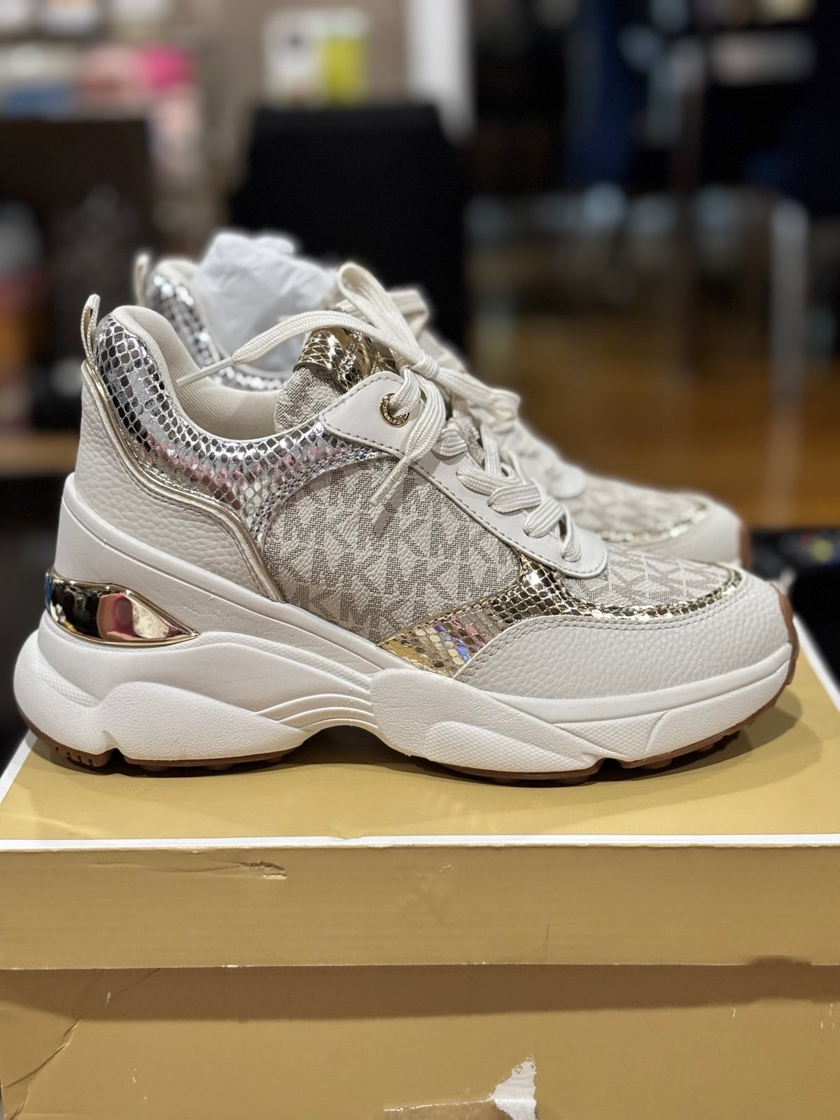 michael kors wedge trainer