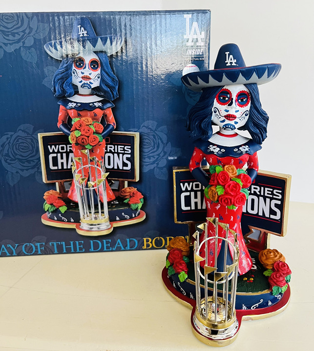 Dodgers 2020 World Series Champions Day of The Dead Sugar Skull Bobblehead