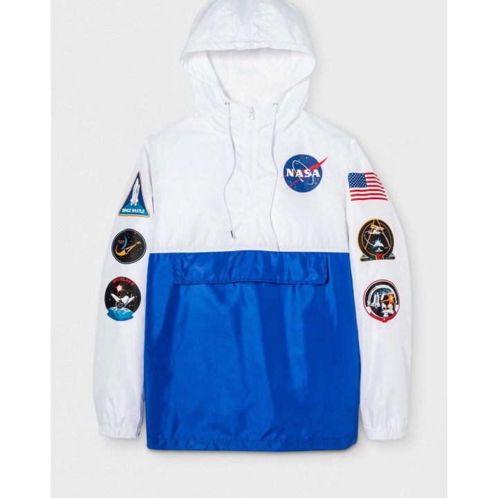 hooded nasa pullover windbreaker