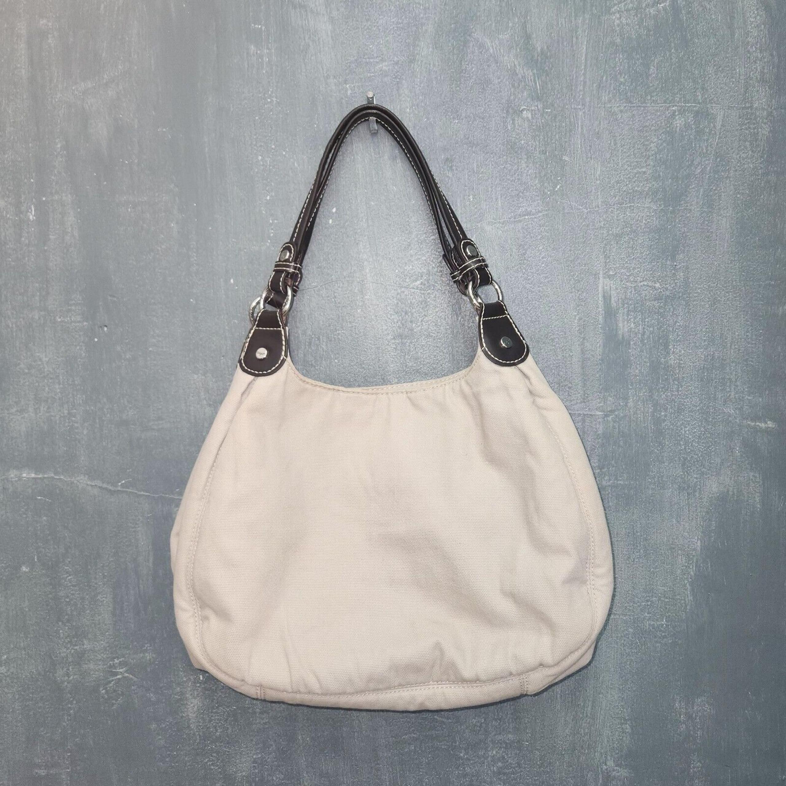 Thirty One 5th Avenue Taupe Beige Purse Shoulder Bag Brown Leather Straps