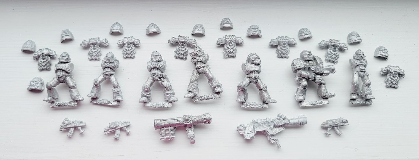 Warhammer 40k Space Marine Legion Of The Damned Marines x7 Metal 1st Version OOP