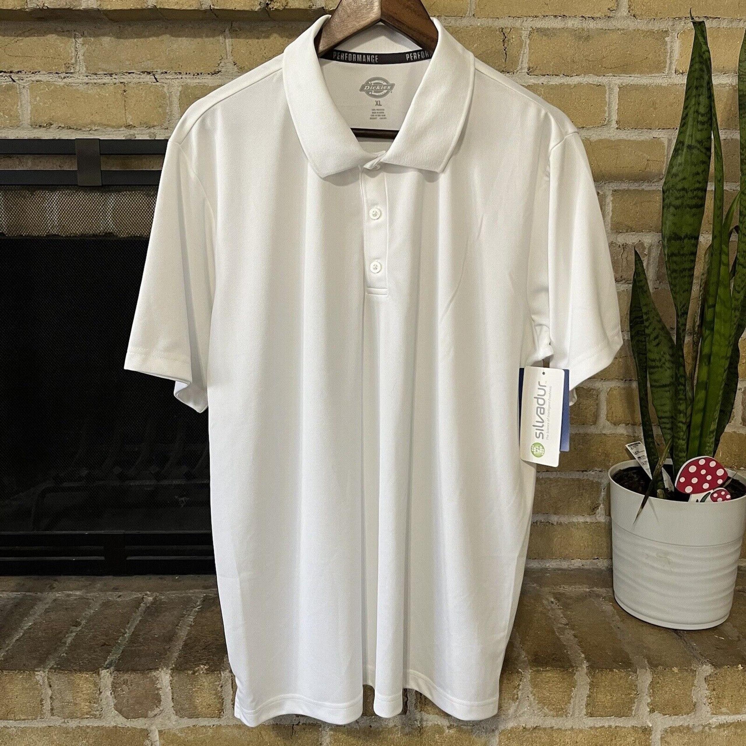 NWT Dickies Mens Performance White Polo Shirt Size XL