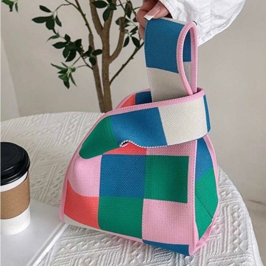 Multicolor Knit Bag, Double Handles - #116
