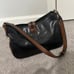 Vintage BRAHMIN BLACK/BROWN LEATHER SHOULDER BAG