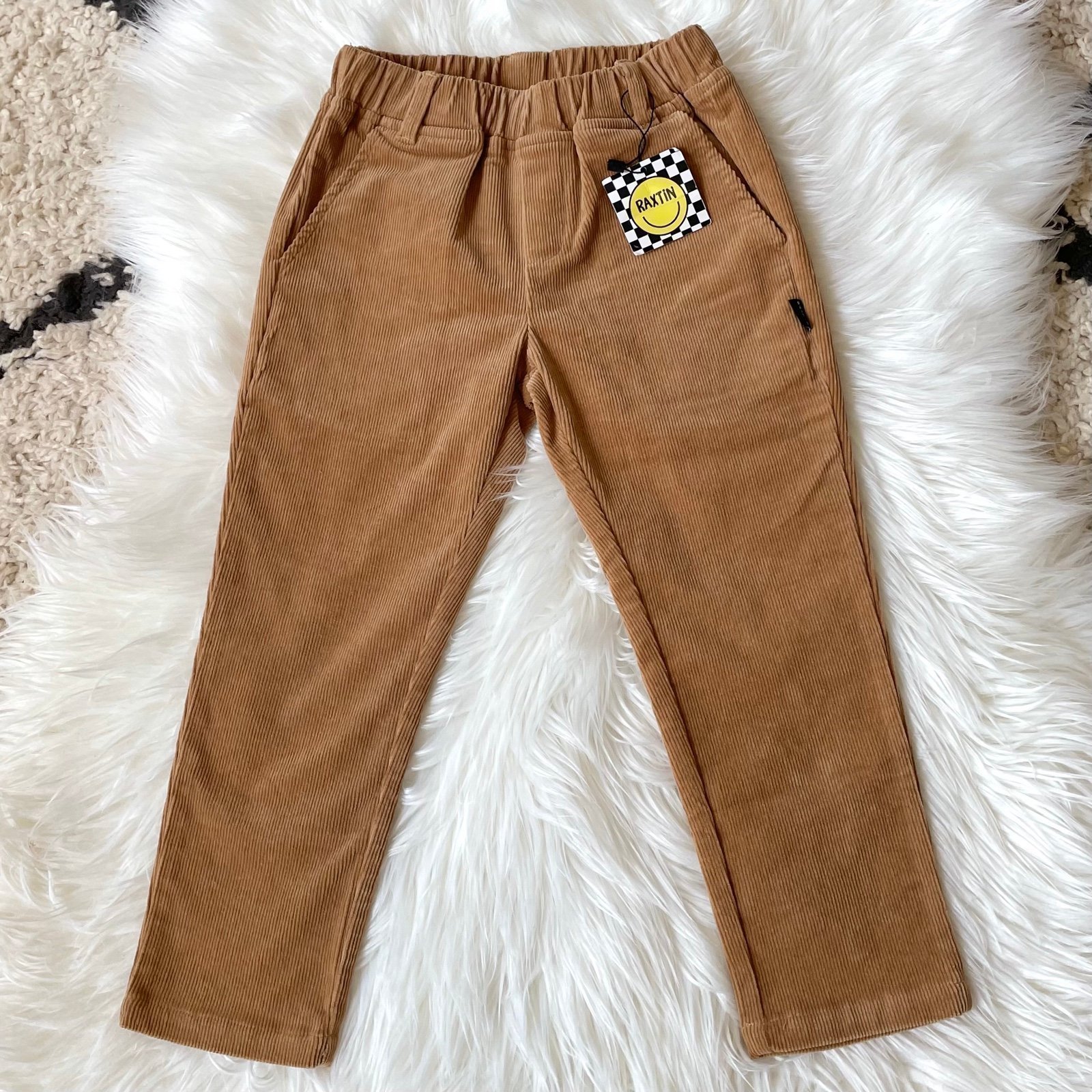 RAXTIN CLOTHING Kids Corduroy Khaki Chino Trouser Pants 4T