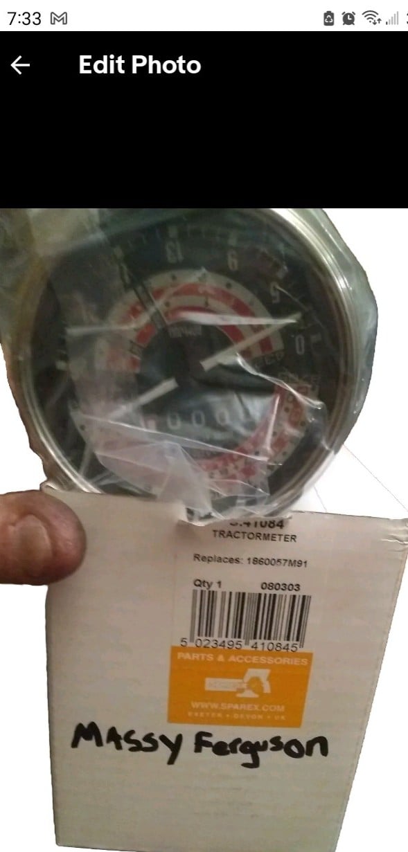 Sparex S.41084 Gauge, Tractormeter, Massey Ferguson. Ships out same or next day
