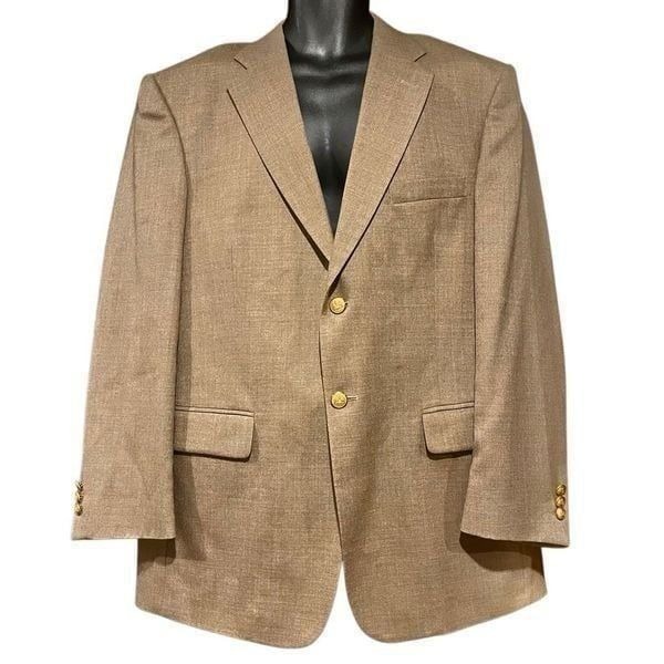 Stafford Tweed Tan Suit Jacket Sports Coat Blazer Men’s 42R