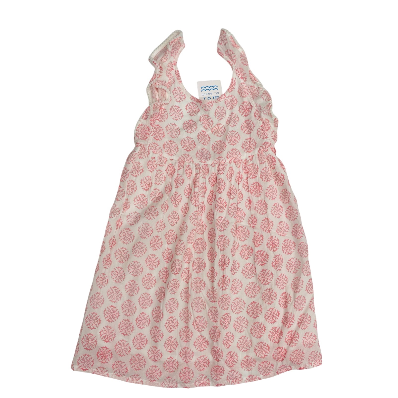 NWT Mer St. Barth Size 2 Daphne Flutter Sleeve Dress in Pink Star