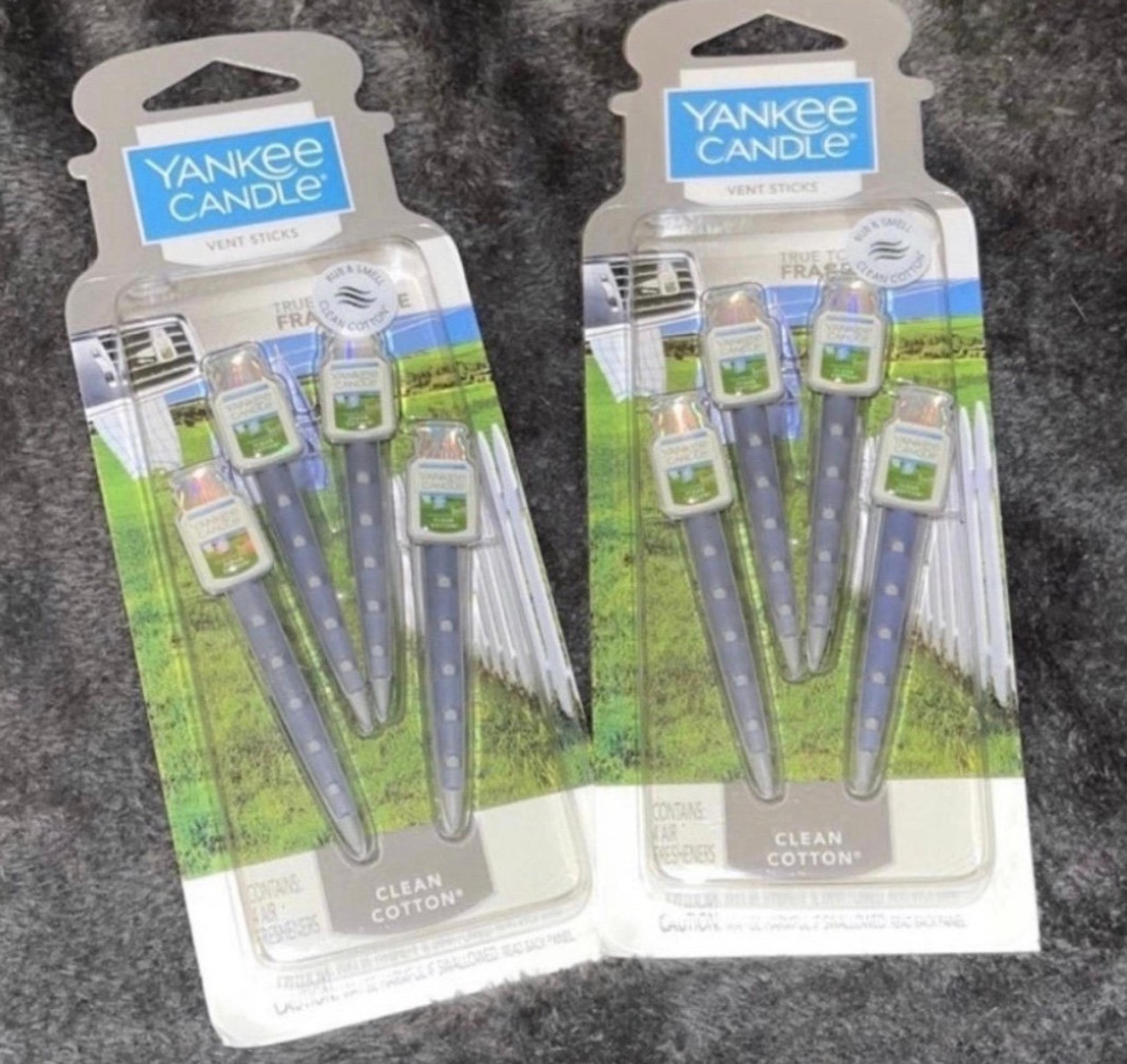 Yankee Candle - CLEAN COTTON - Vent Sticks - 2 packs!